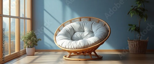 Relaxing corner chair with light