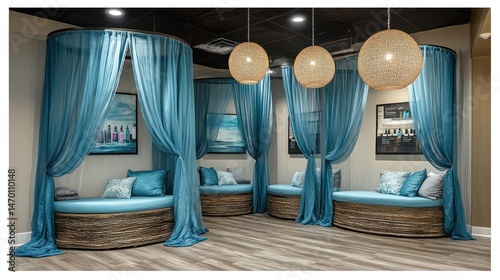 Relaxing spa lounge areas