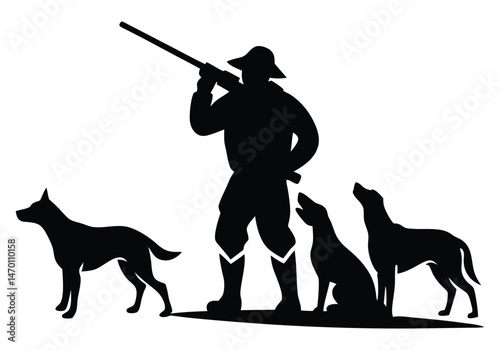 Hunter With Rifle Hunting Silhouette
