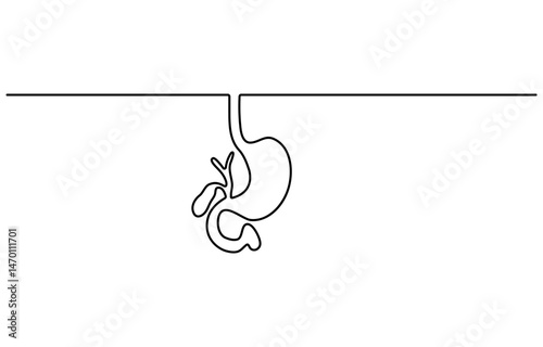 Gallbladders digestive inner organ symbol. Black color on white background with alpha channel. Simple reveal and disappear animation.