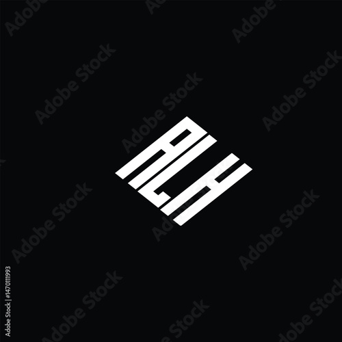 ALH letter logo design on black background. photo