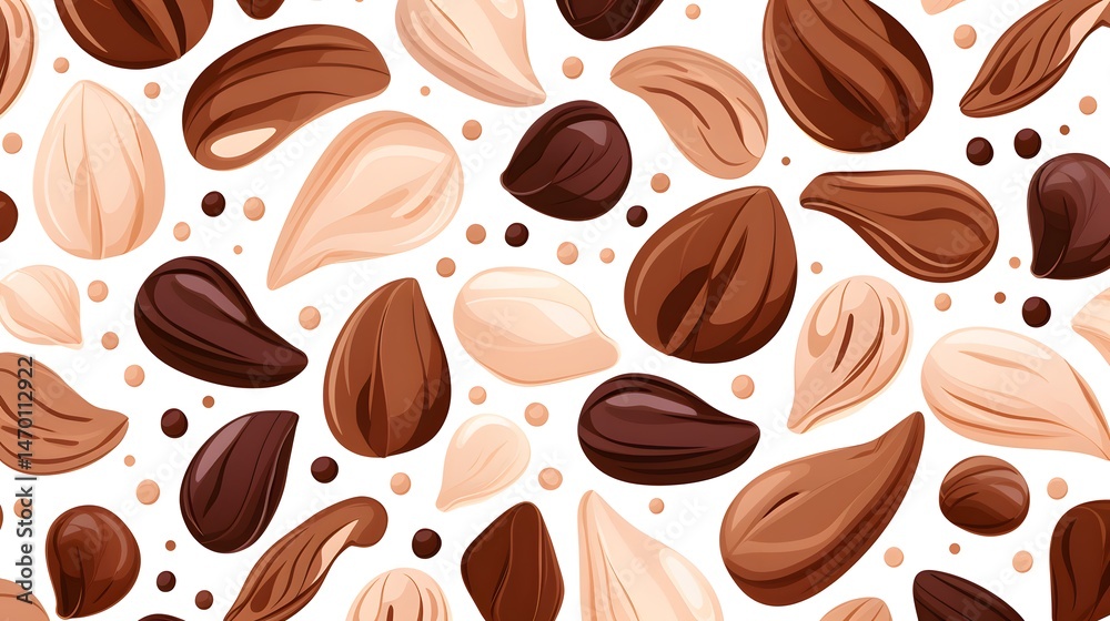 Obraz premium Professional Seamless Cartoon Vector Seamless Pattern in Soft Cocoa Hues Usage