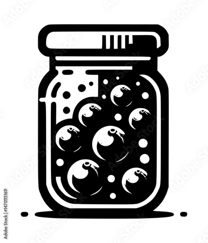 Black Blueberry Jam Glass Logo
