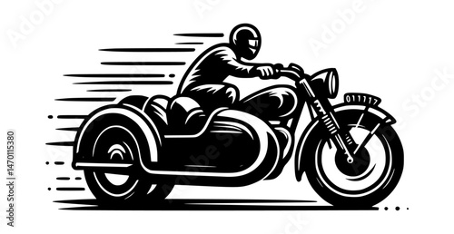 vector illustration of a man riding a motorcycle 