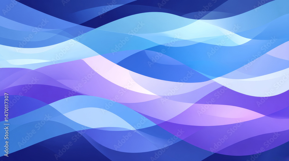 Fototapeta premium Abstract Digital Wave Pattern in Shades of Blue and Purple with Flowing Lines and Fluid Design