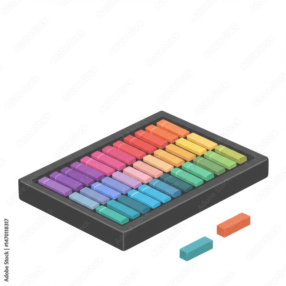 Colorful Pastel Crayon Set in Black Box Colorful Pastel Crayon Set in Black Box