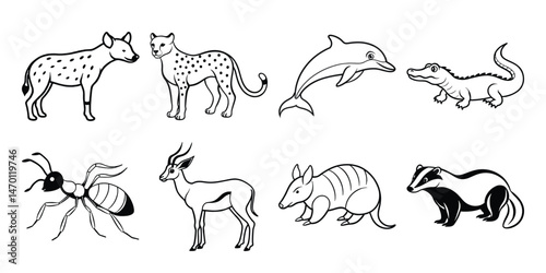 Canvas Print wild animals collection