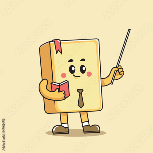 book character is teaching. educational mascot teacher, instructor, lecturer