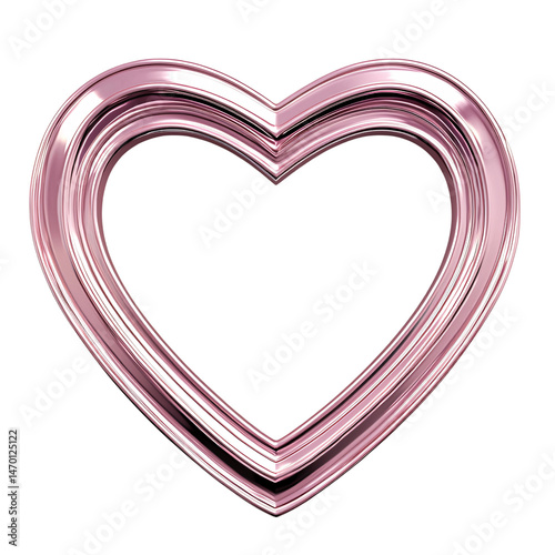 Elegant Pink Heart Shape in Glossy Finish Represents Love, Affection, and Romantic Emotions Suitable for Various Design Projects and Celebrations