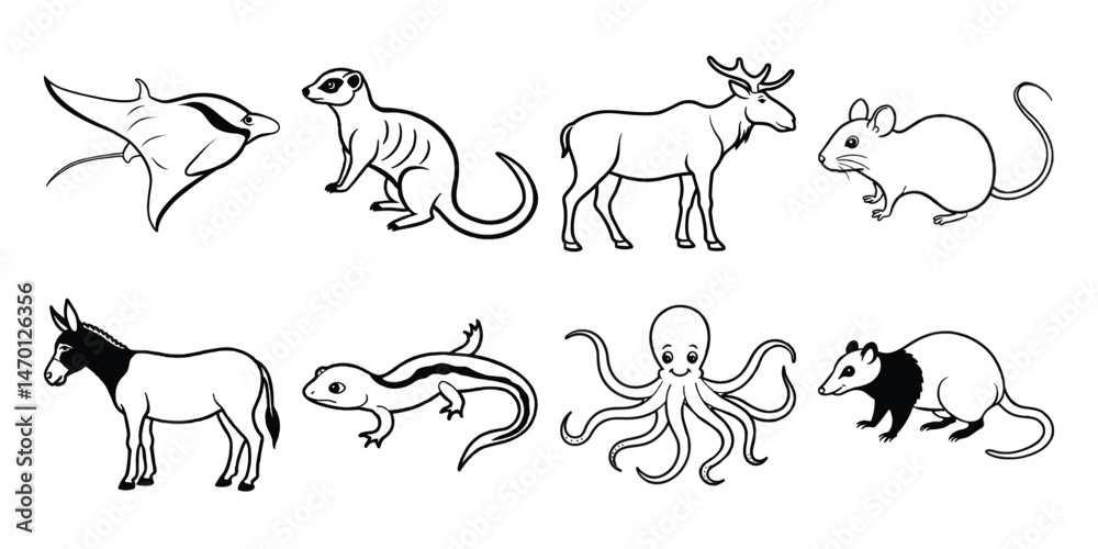 Fototapeta premium animals vector set