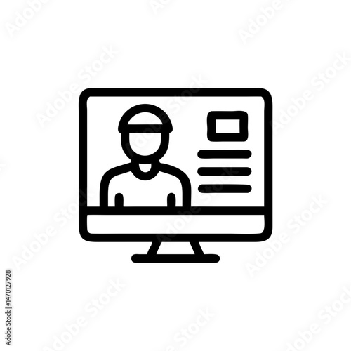 Webinar illustration of online participant on computer screen  