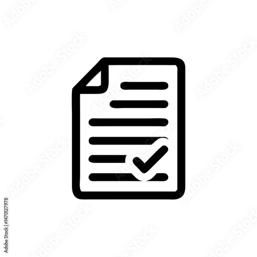 assignment submission icon, Document with Checkmark Symbolizing Completion  