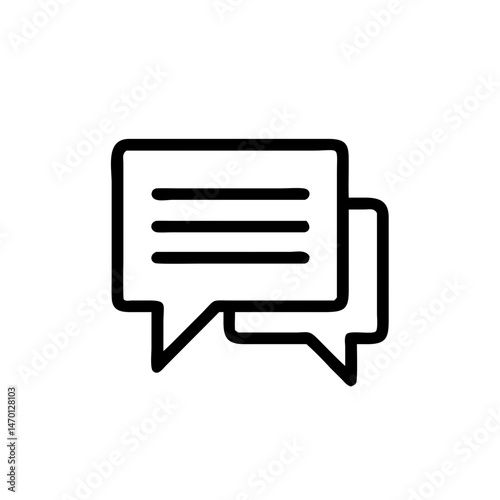 comment  icon, Message Bubbles Outline for Communication  