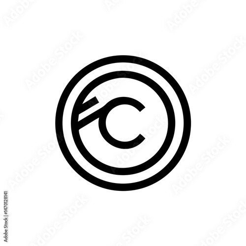 Logo copyright icon,  design featuring circular shapes and minimalistic style  
