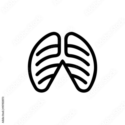 Diagram of lungs in simple line art illustration  