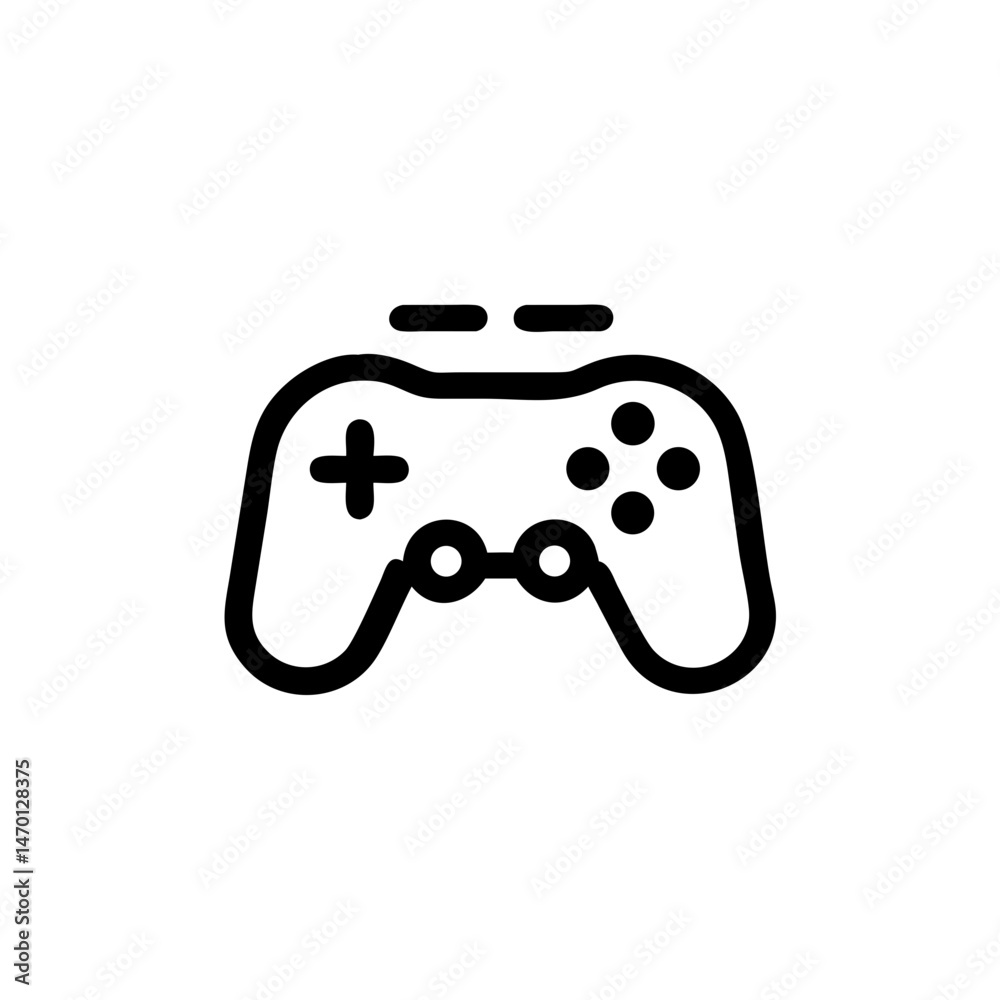 Gamepad outline illustration in minimalist style Gamepad outline illustration in minimalist style