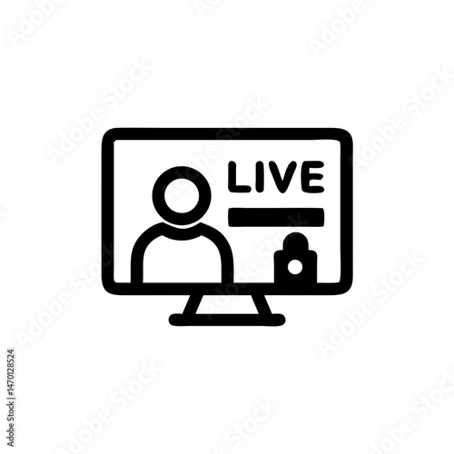 Live Streaming Session on Computer Screen  