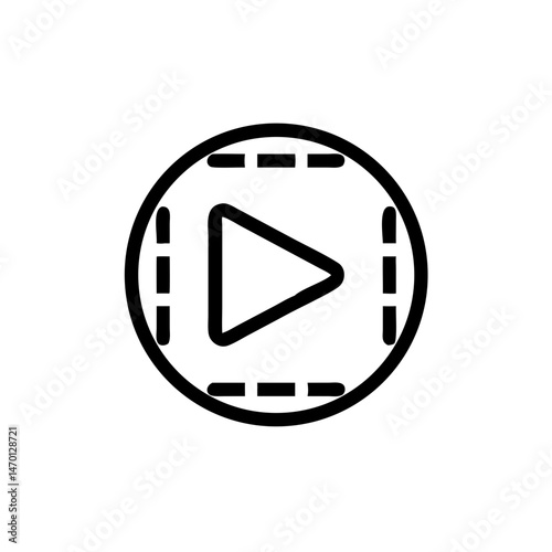 Play Button Icon in Minimalist Style  