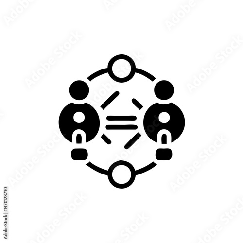 Research Collaboration Network Icon Design  
