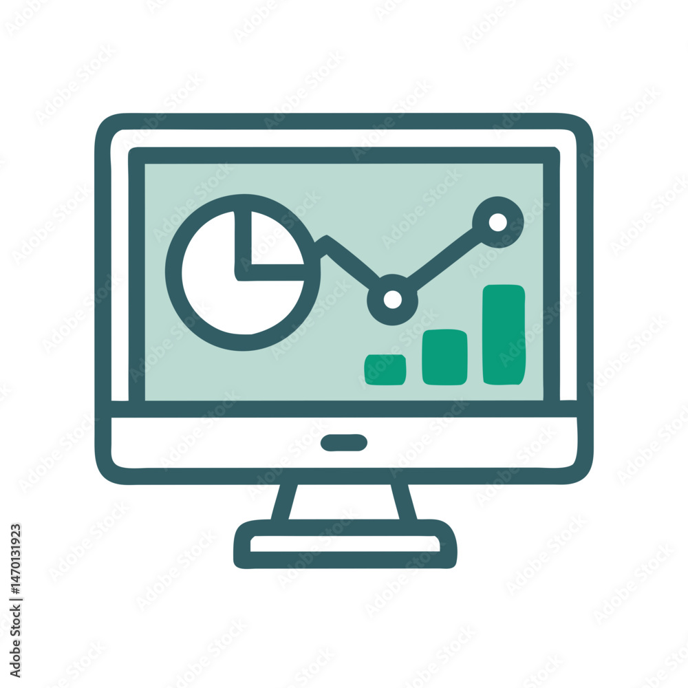 Analytics Monitor Icon Representing Media Metrics and Digital Performance Tracking Analytics Monitor Icon Representing Media Metrics and Digital Performance Tracking