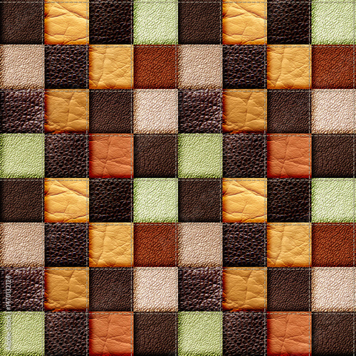 seamless leather patchwork background