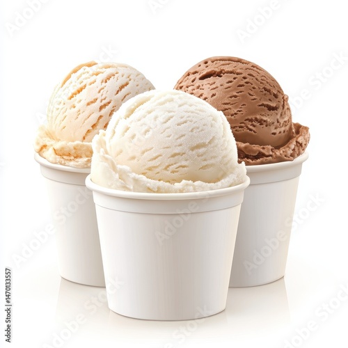 Three scoops of ice cream in small cups (1)