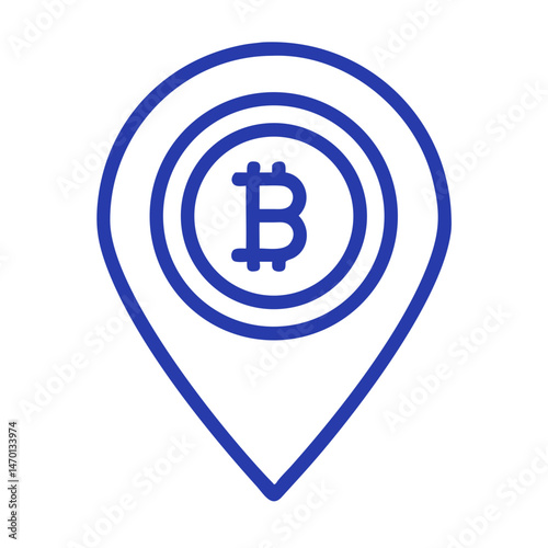 Free Download Bitcoin Location Pin Icon Representing Cryptocurrency Accessibility and Geo-Based Services - GFXLoad