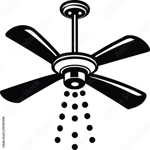 Aroma spraying ceiling fan silhouette 