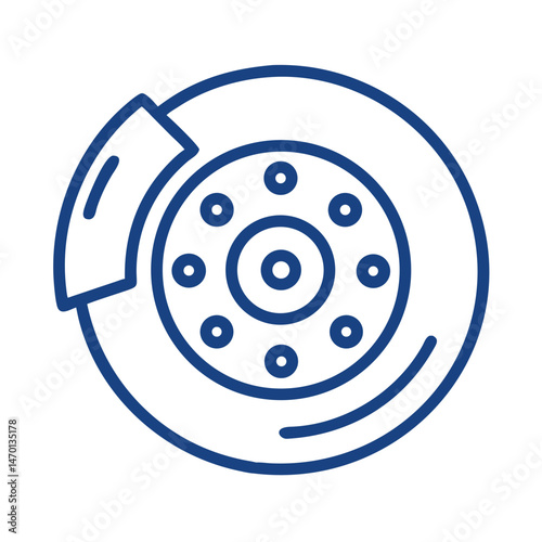 Brake Disc Icon Representing Vehicle Braking System and Automotive Safety Component