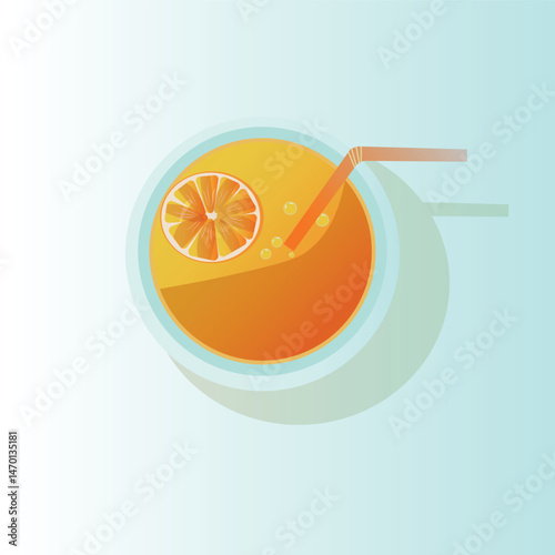 Glass of orange juice. Healthy drink for breakfast