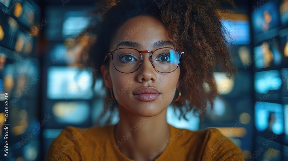 Blasian businesswoman thrives in virtual team meeting from her home office