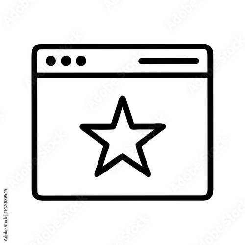 Browser with Star Icon Representing Favorites and Bookmarking
