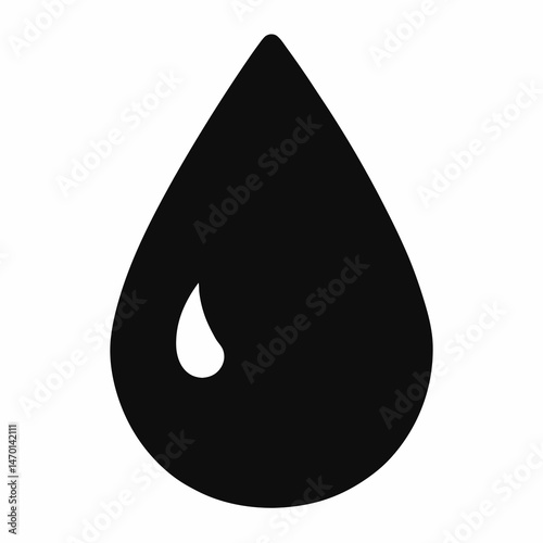 Water Droplet Vector Icon for Hydration, Water Conservation, and Eco Projects