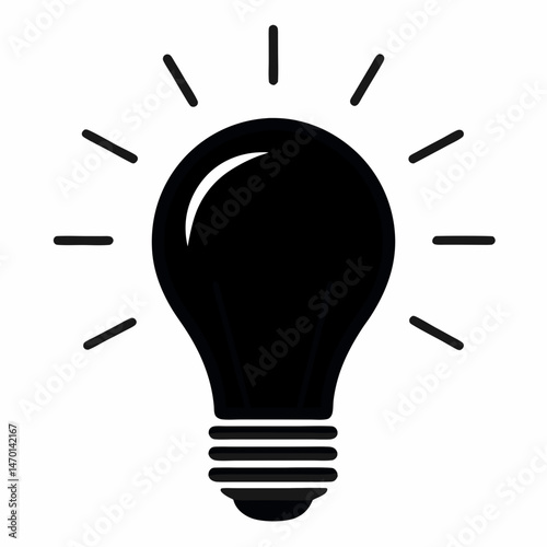 Light Bulb with Sparkle Icon for Bright Ideas, Innovation, and Creativity