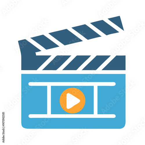 Clapperboard Icon Representing Creative Media Production and Film Making