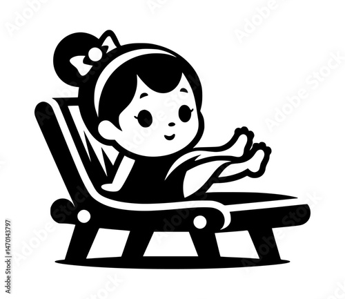Minimalist Girl Chaise Longue Logo