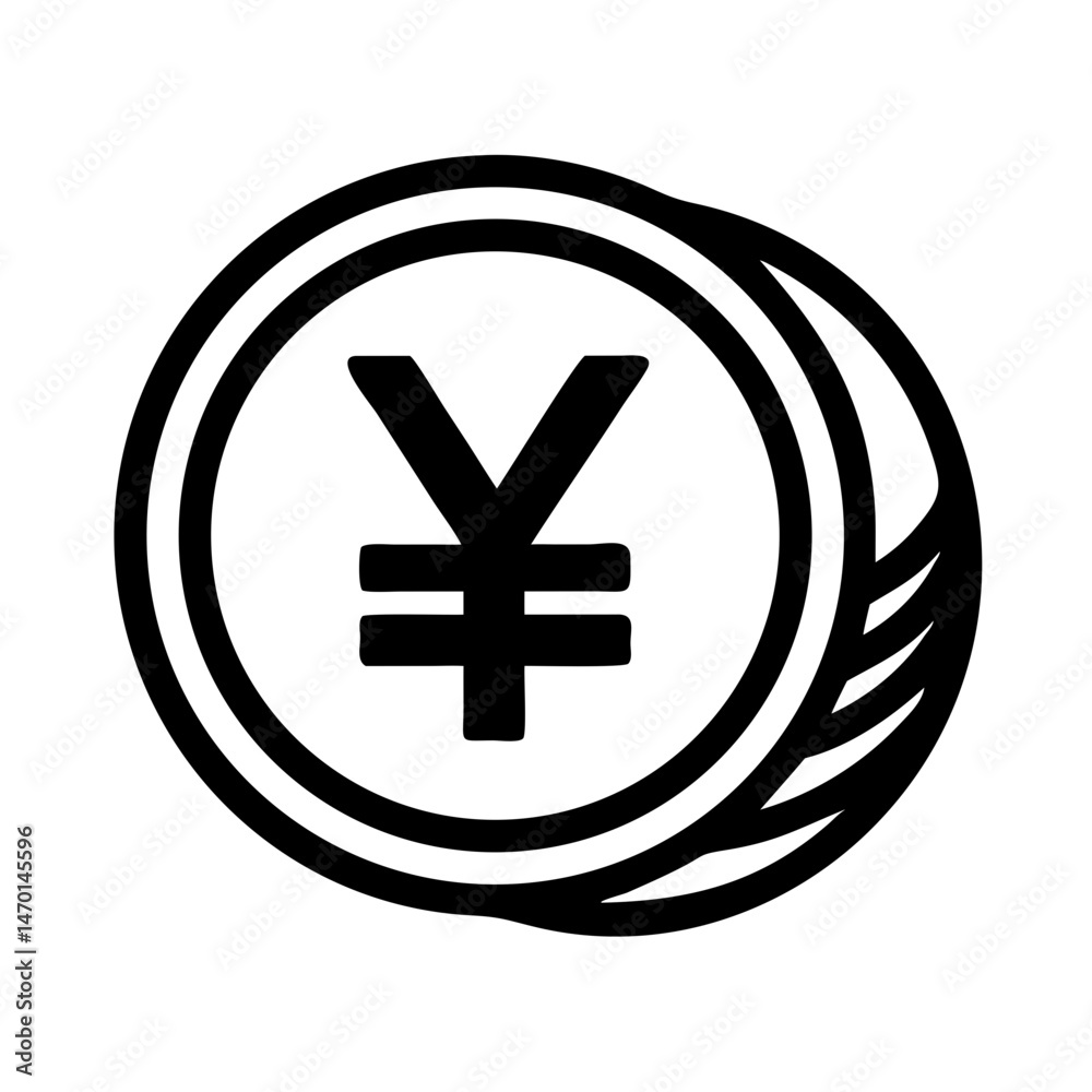 Obraz premium Coin with Yen Symbol Icon Representing Japanese Currency and Financial Transactions