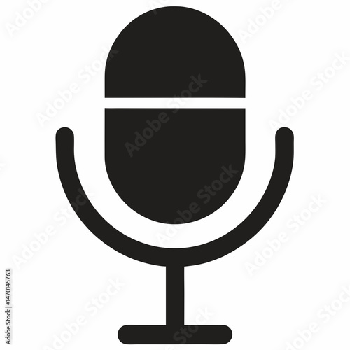 Microphone Icon Vector Illustration Audio Recording, Broadcast, and Communication Graphic for Media and Voice Solutions

