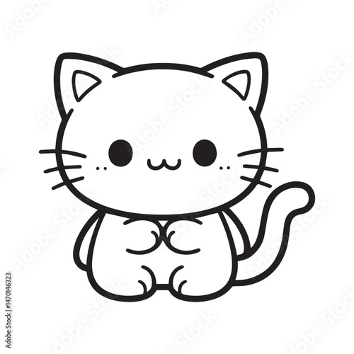 Adorable Cartoon Cat Illustration