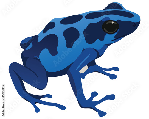Bright Blue Poison Frog Displaying Vibrant Colors in Nature Setting