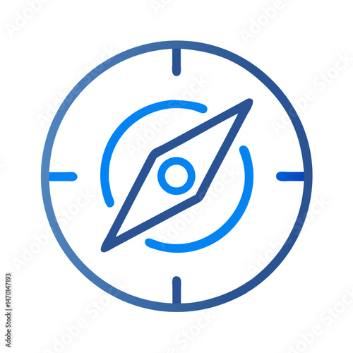 Compass Pointer Icon Representing Location Direction and Navigation Guidance