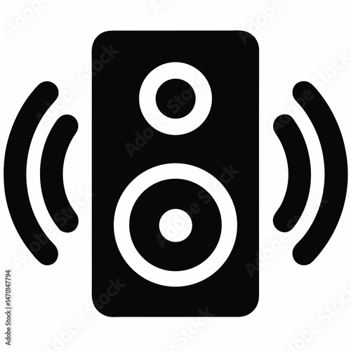 Speaker Icon with Sound Waves for Audio, Sound, and Volume