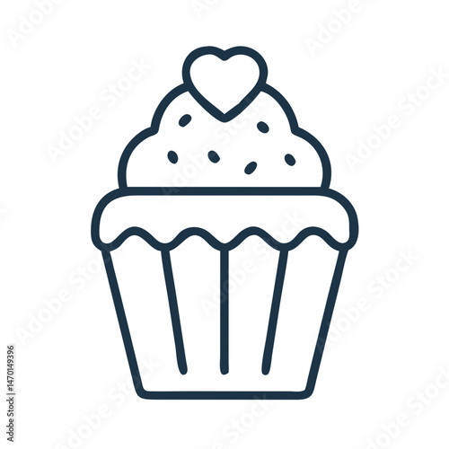 Cupcake Icon Representing Wedding Dessert and Reception Treat