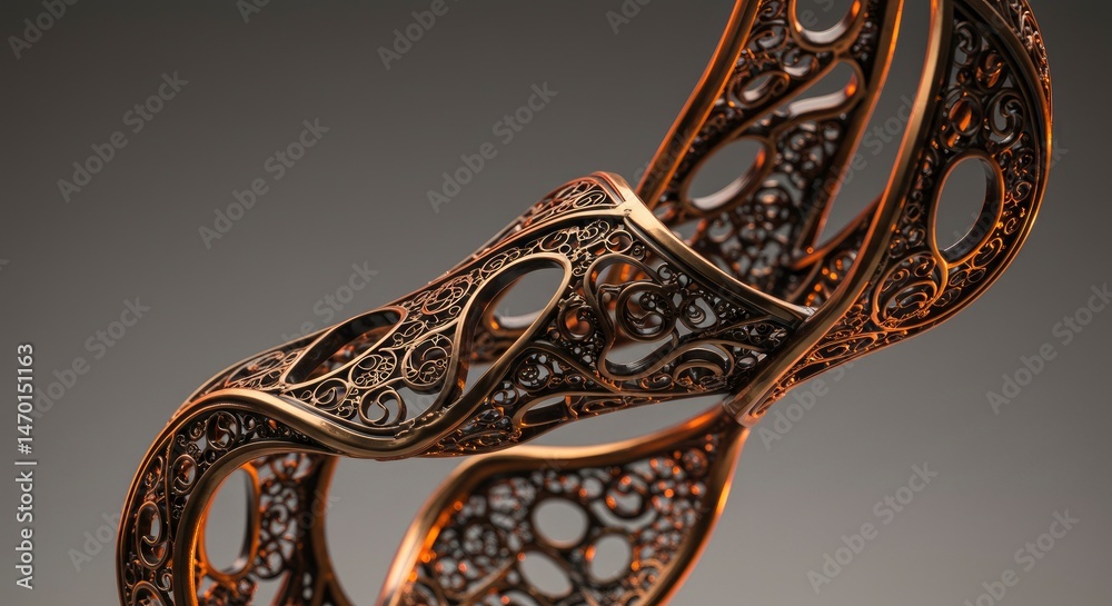 Fototapeta premium Ornate metallic sculpture with intricate pattern