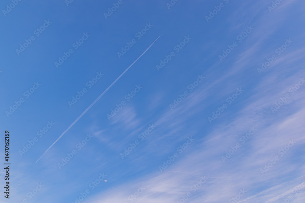 青空と飛行機雲 青空と飛行機雲