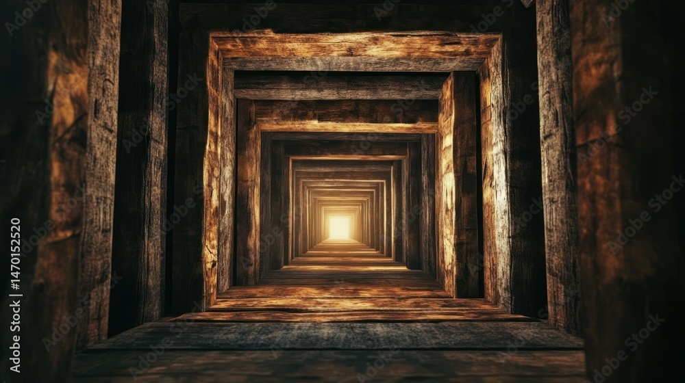 Fototapeta premium Tunnel of light, perspective