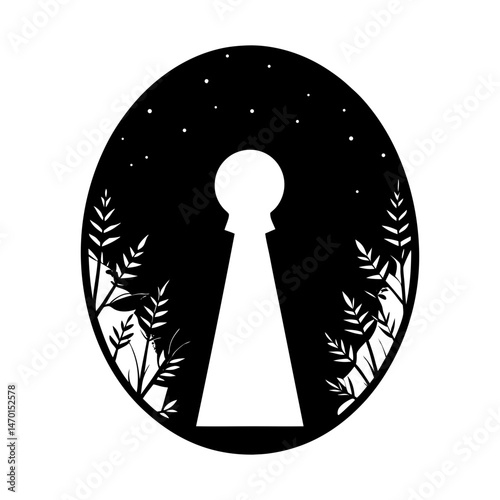 Key Hole Silhouette vector illustration