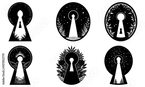 Key Hole Silhouette vector illustration