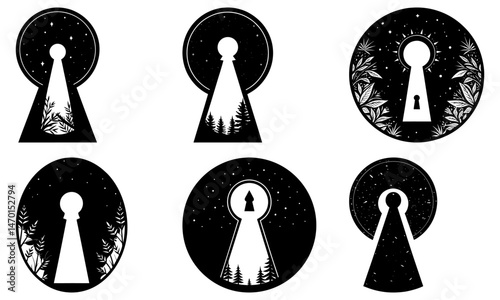 Key Hole Silhouette vector illustration