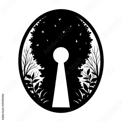 Key Hole Silhouette vector illustration